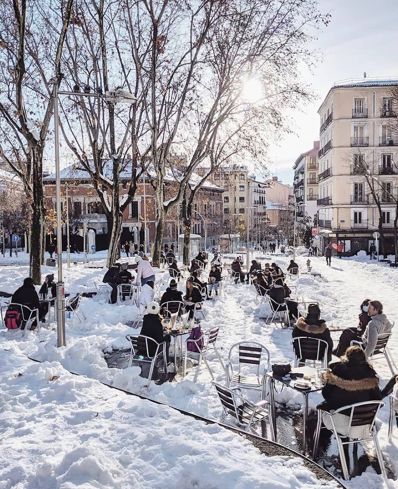 the great historic filomena snowfall in Madrid