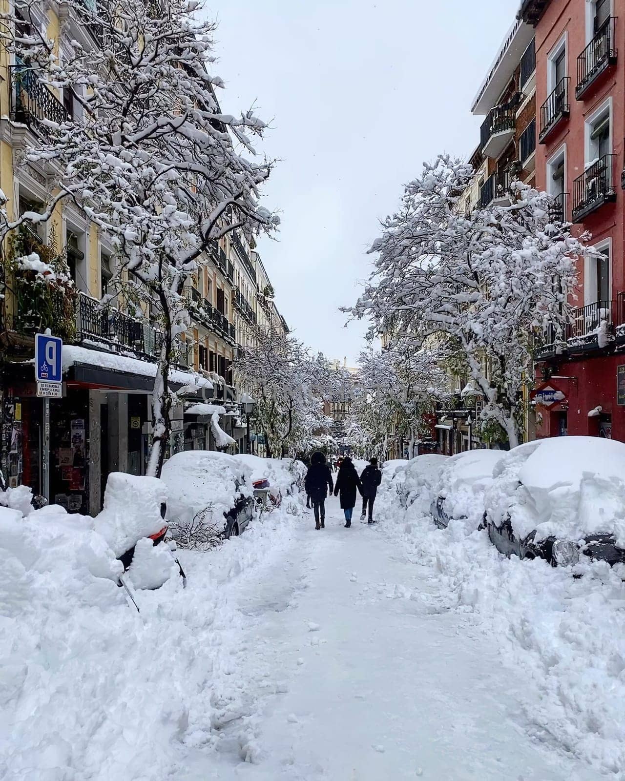 the great historic filomena snowfall in Madrid