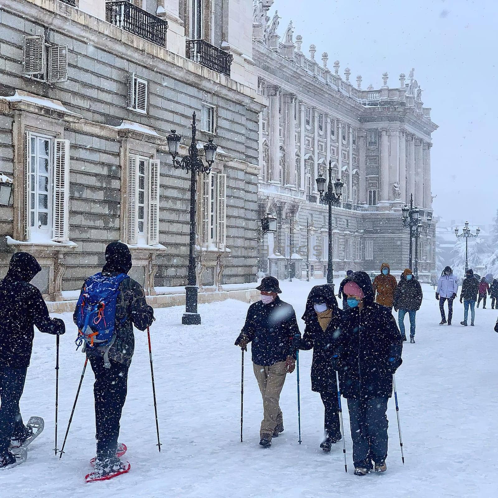 the great historic filomena  snowfall in Madrid