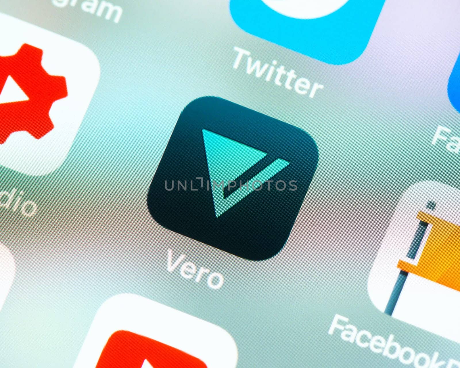 BAYONNE, FRANCE - CIRCA JANUARY 2021: Vero app icon on Apple iPhone screen. Vero is a social media platform and mobile app company.