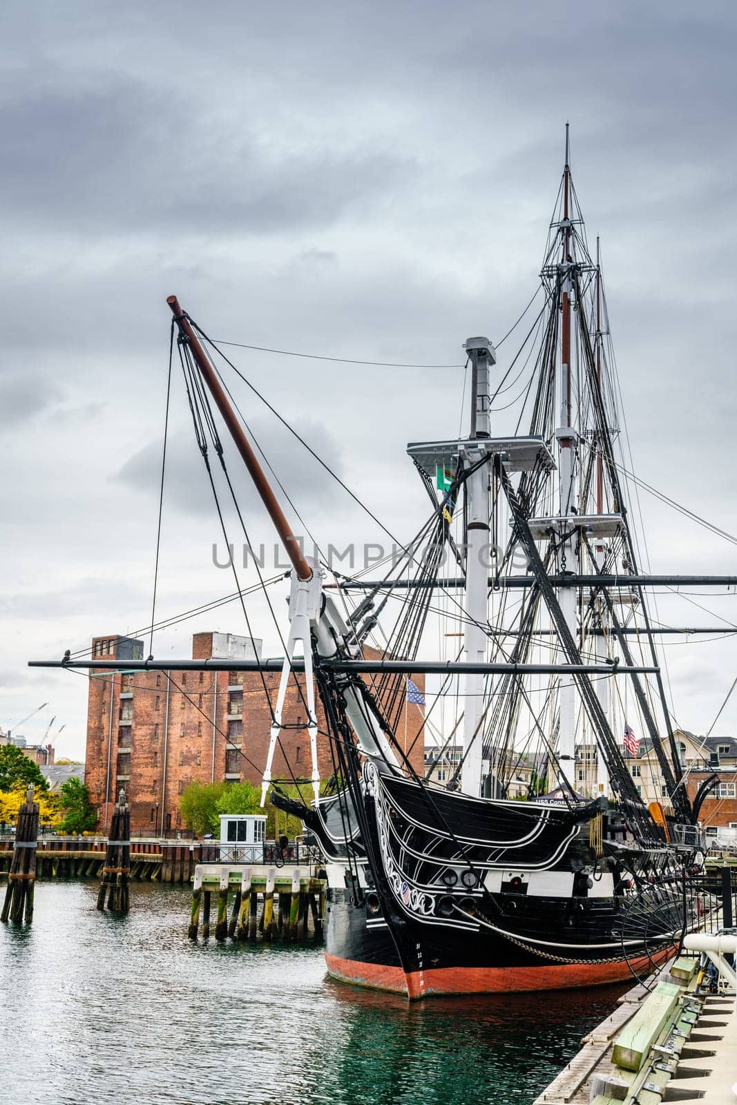 Boston, MA, September 28, 2020: Historic USS Constitution is the world's oldest commissioned naval vessel in use