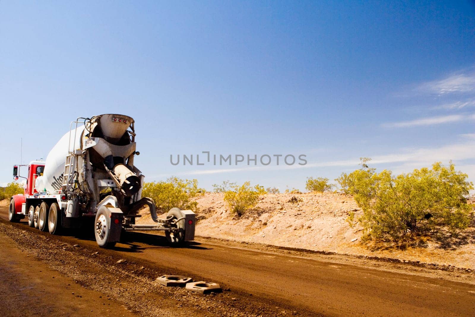 Cement truck on the road