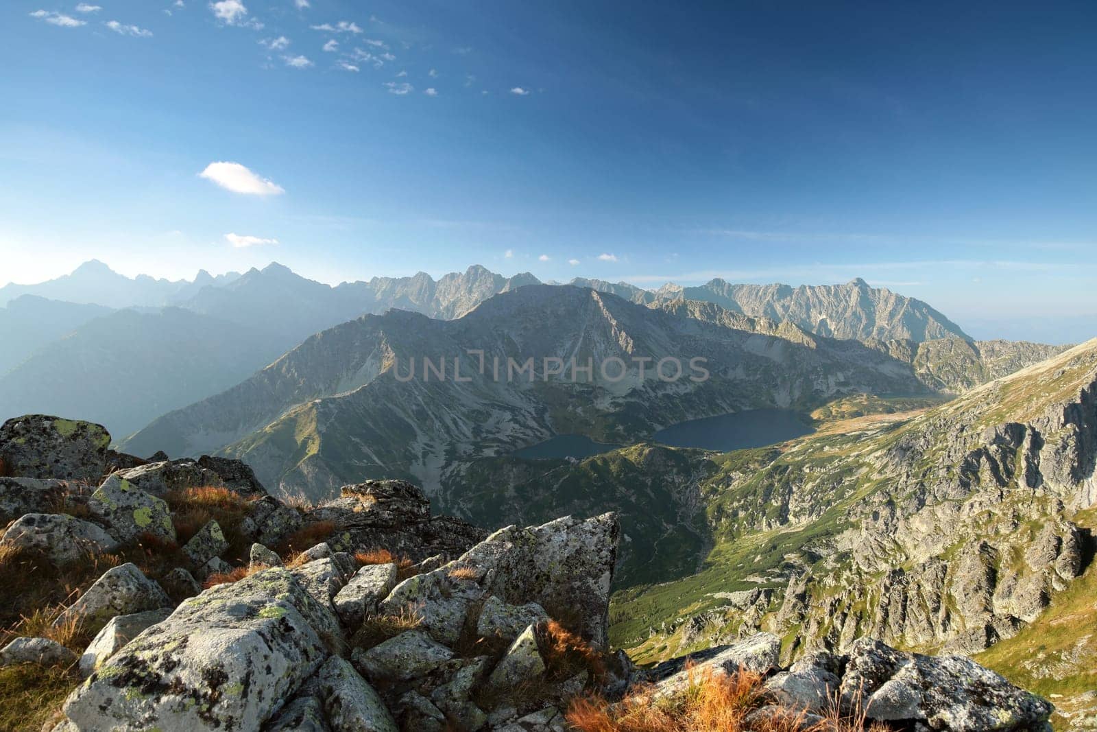 Panorama of the Carpathian Mountains at sunrise