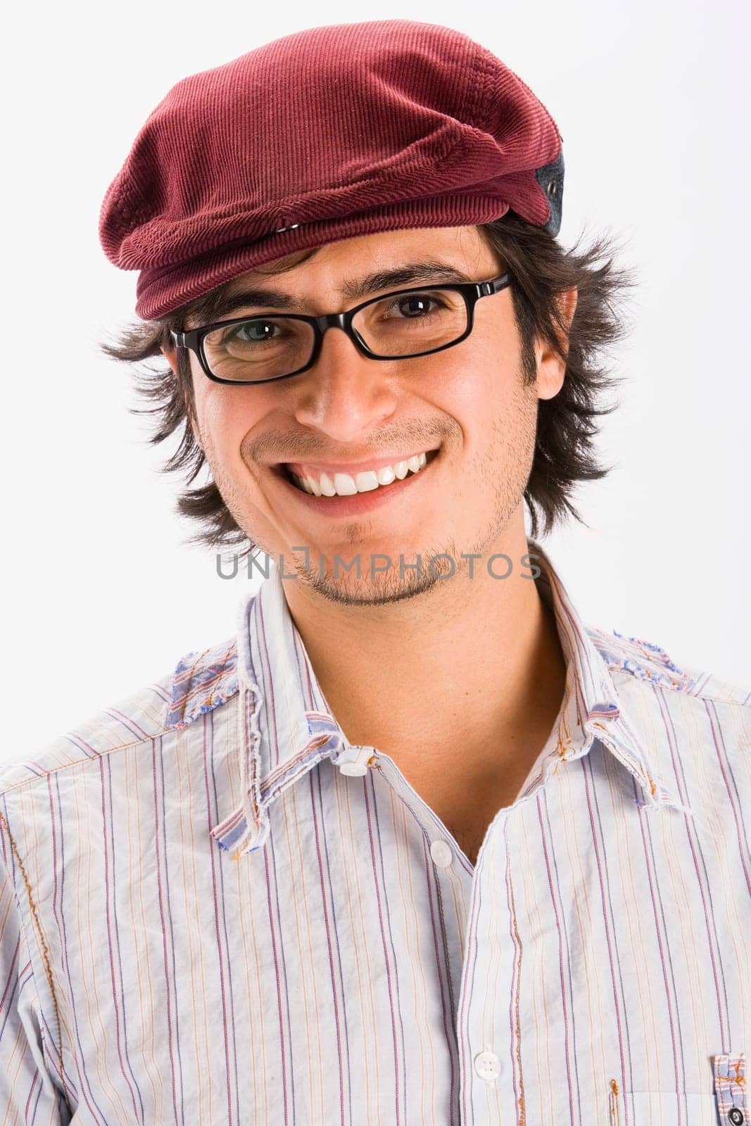Studio portrait of young man