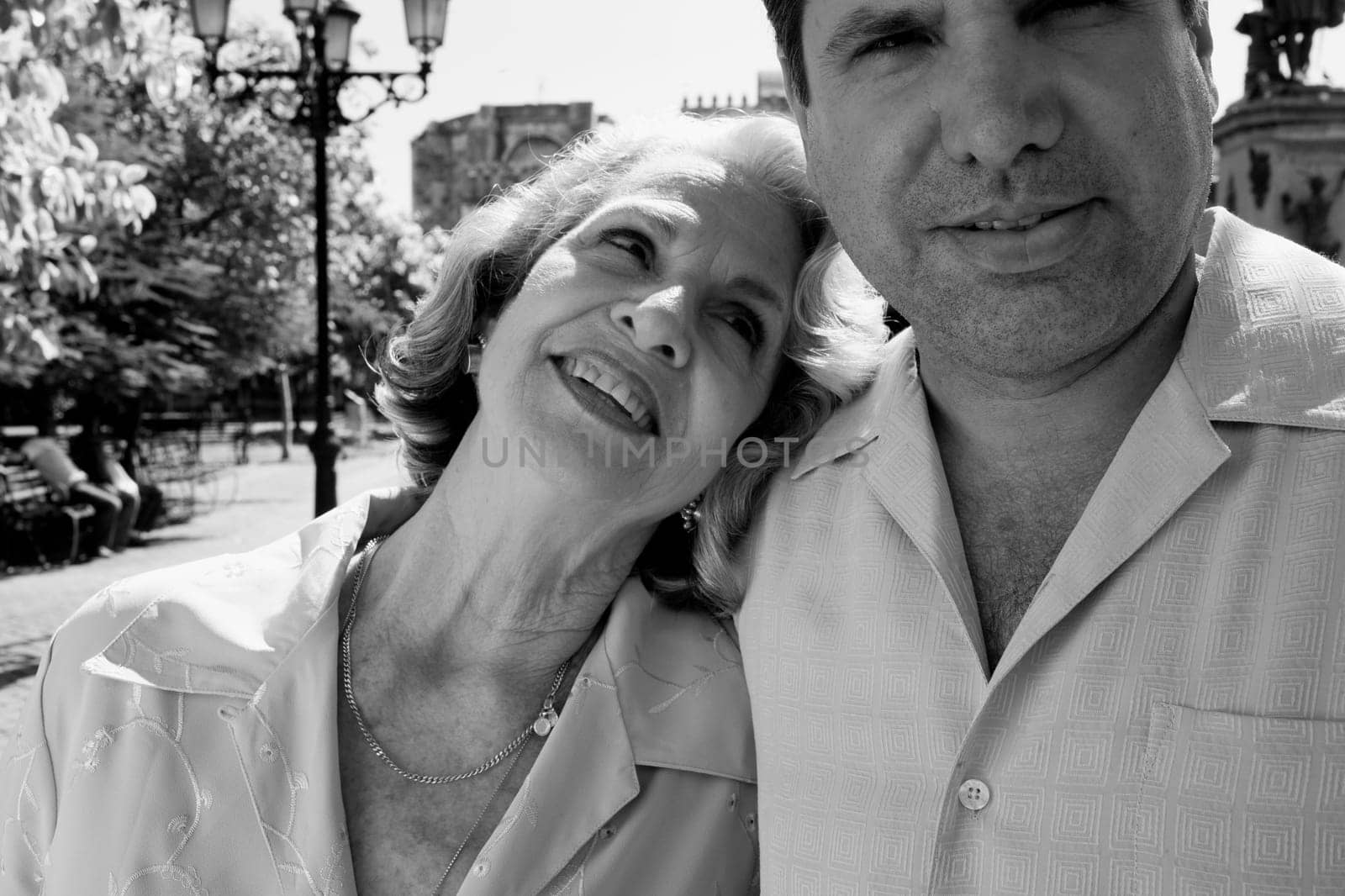 Portrait of a mature man and his mother looking at him, Santo Domingo, Dominican Republic