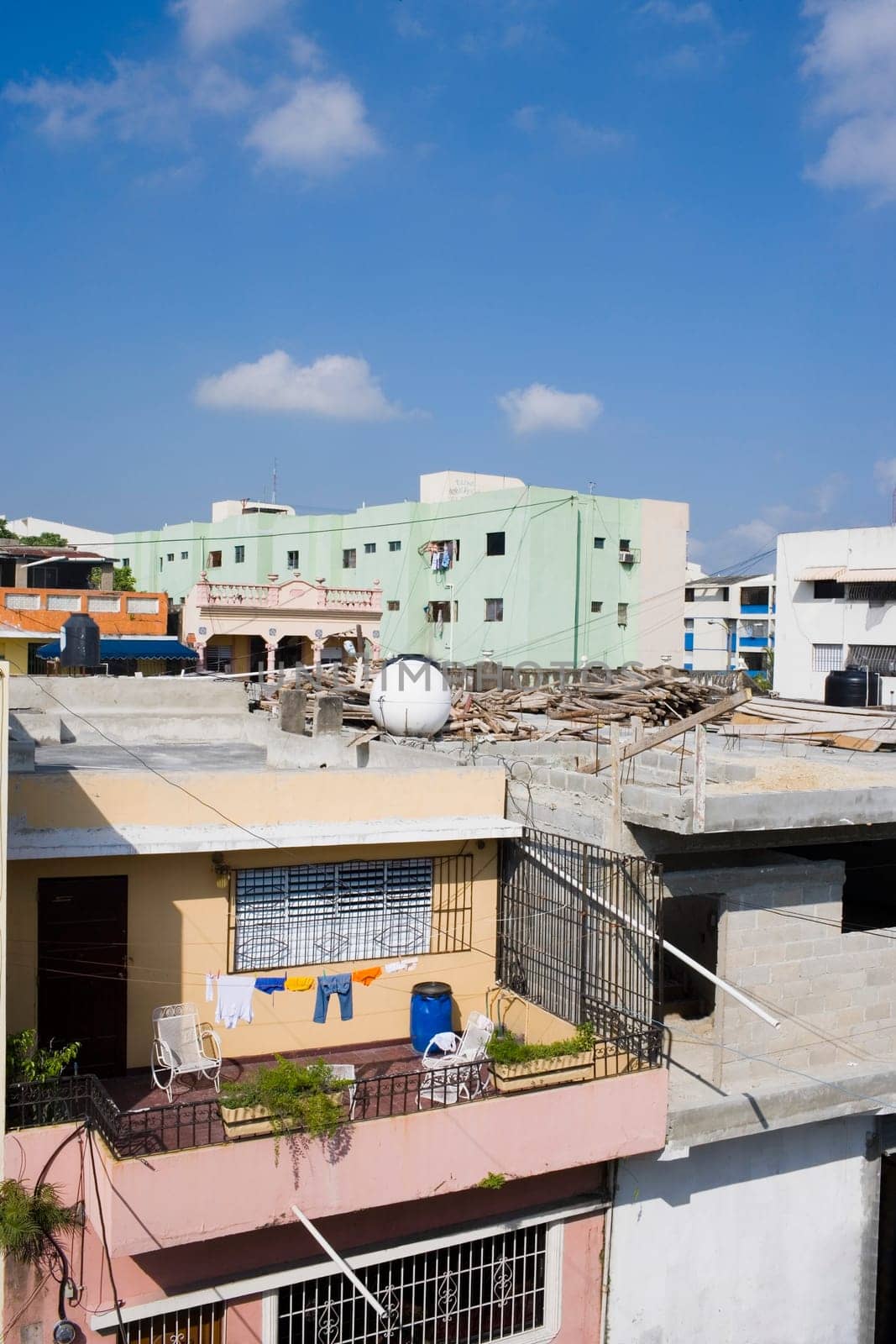 High angle view of houses in a city, Santo Domingo, Dominican Republic, North America