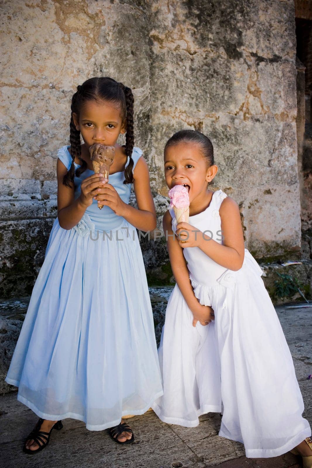Two girls eating ice creams, Santo Domingo, Dominican Republic