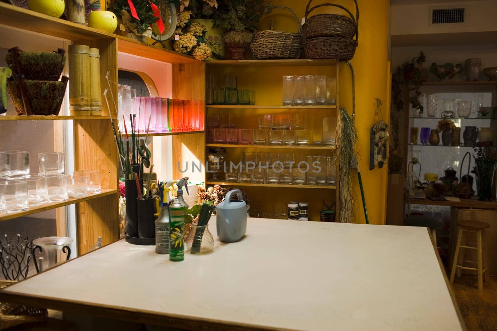 Flower shop counter