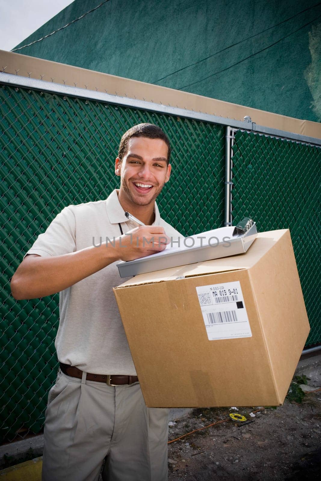 Delivery man making deliveries