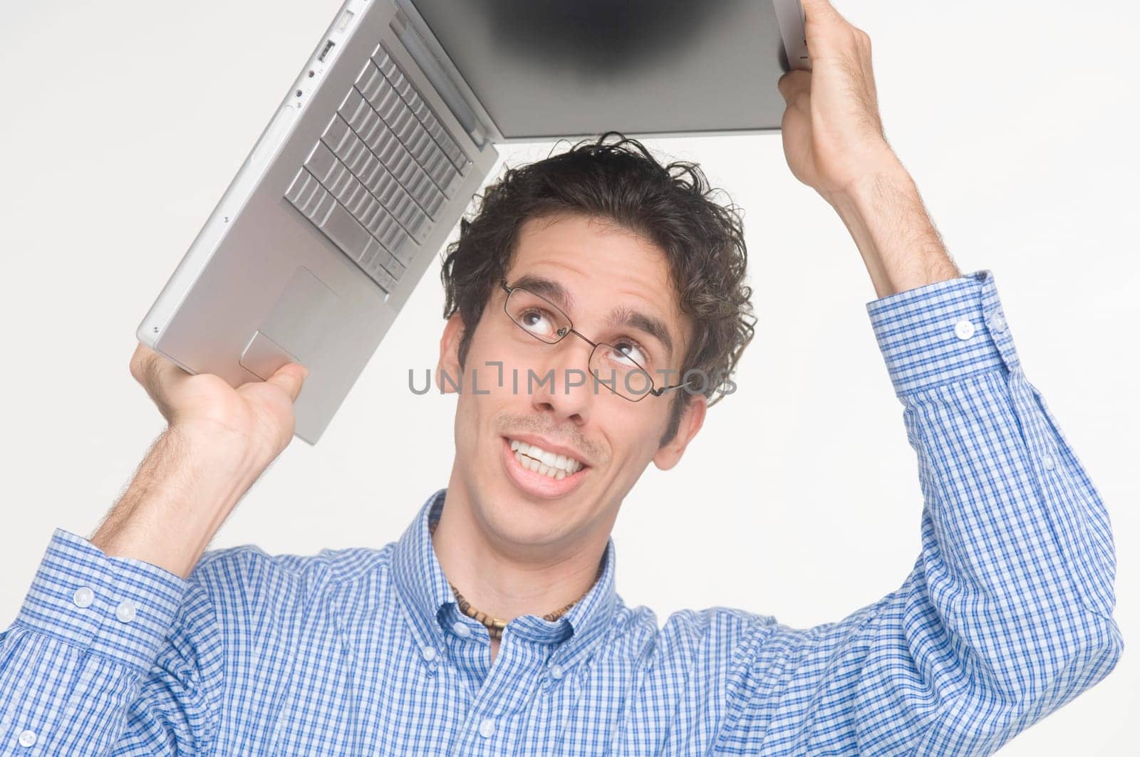 Man holding laptop