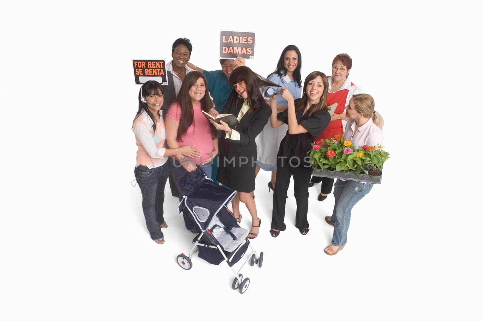 Group portrait of women with different occupations