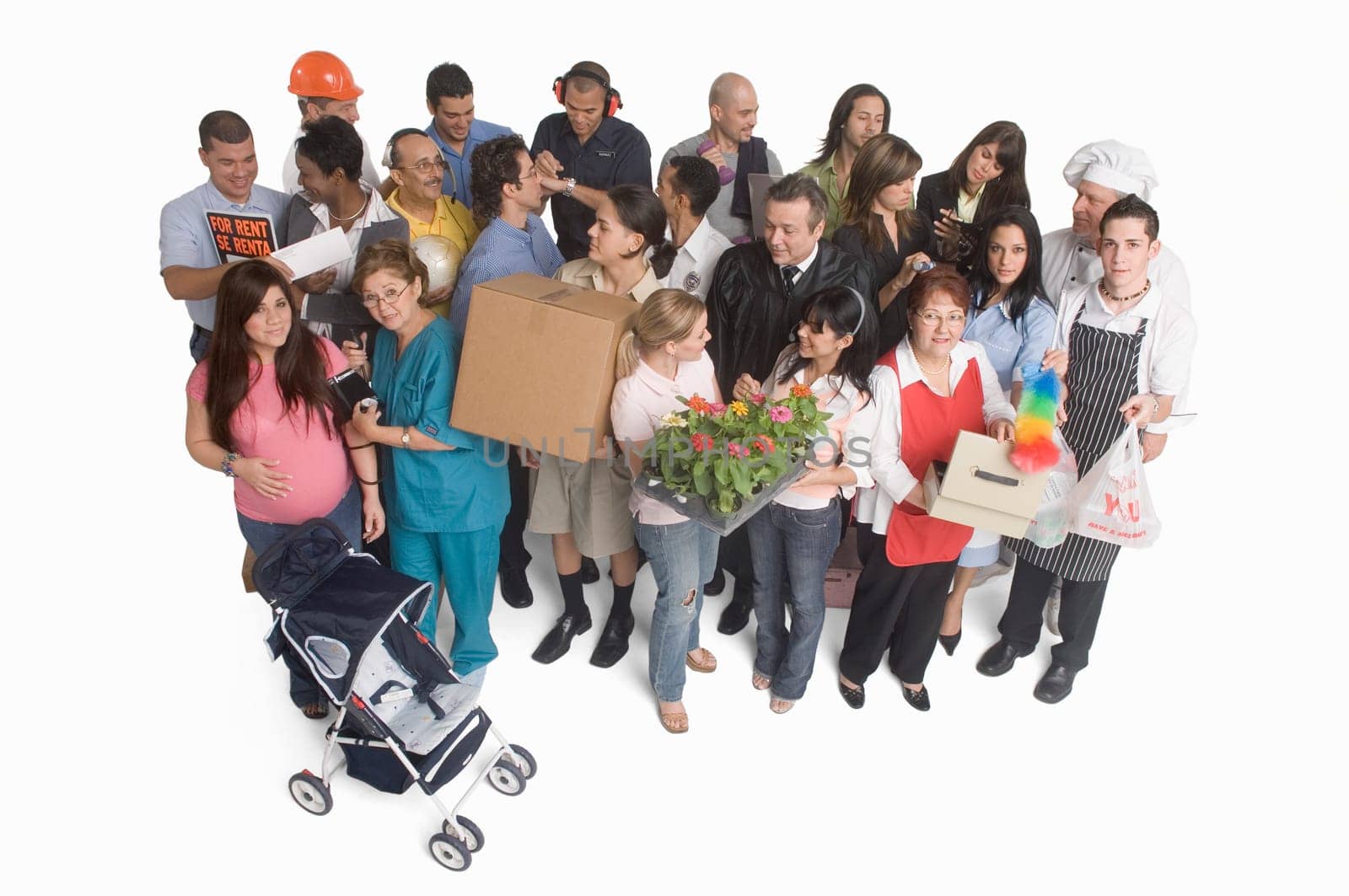 Group portrait of people with different occupations