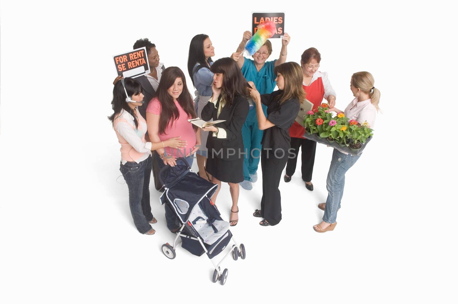 Group portrait of women with different occupations
