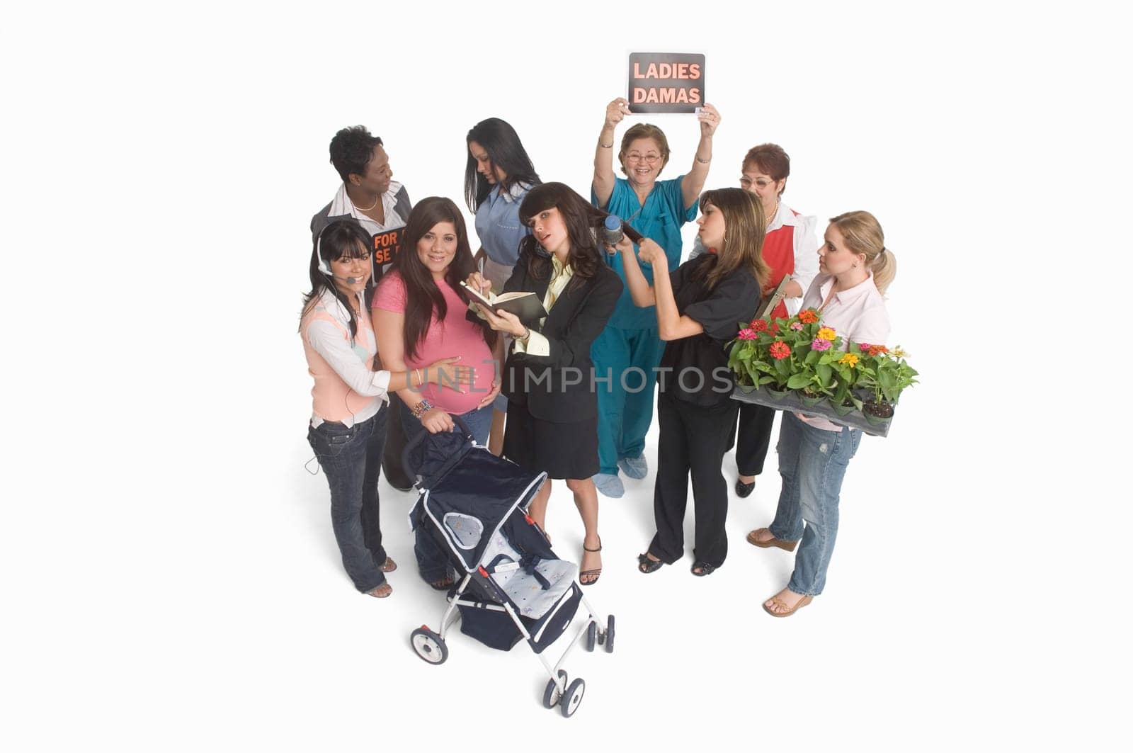 Group portrait of women with different occupations