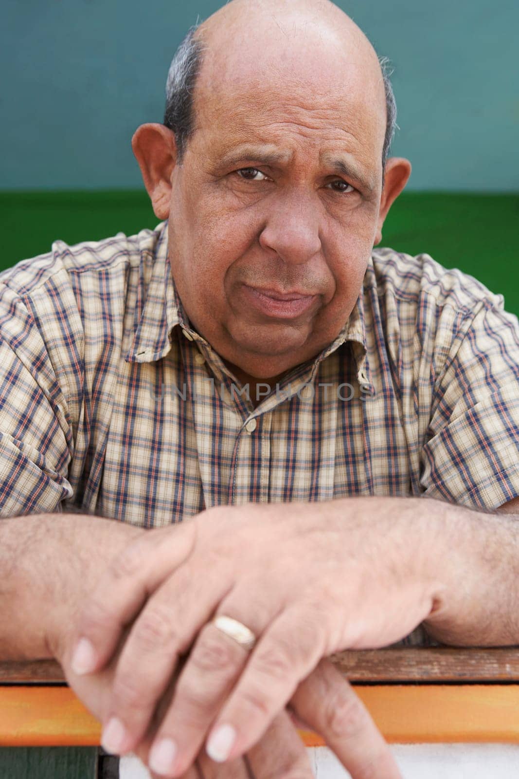 Portrait of a senior man looking serious
