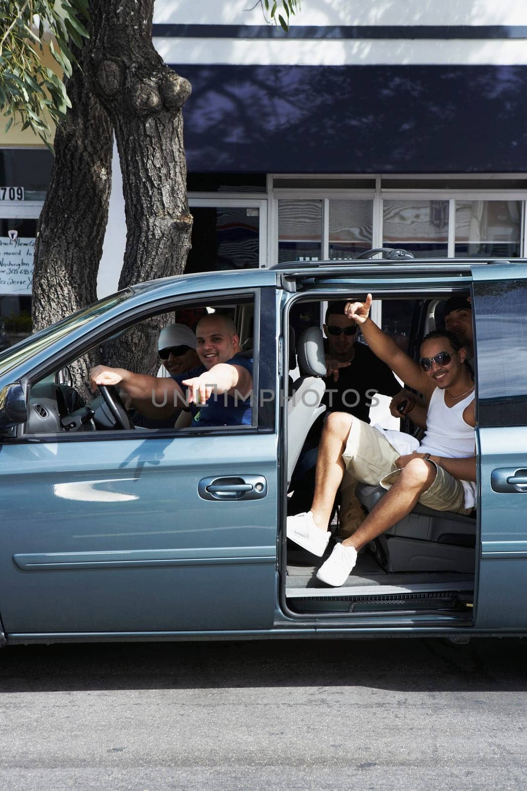 Tourists in a car