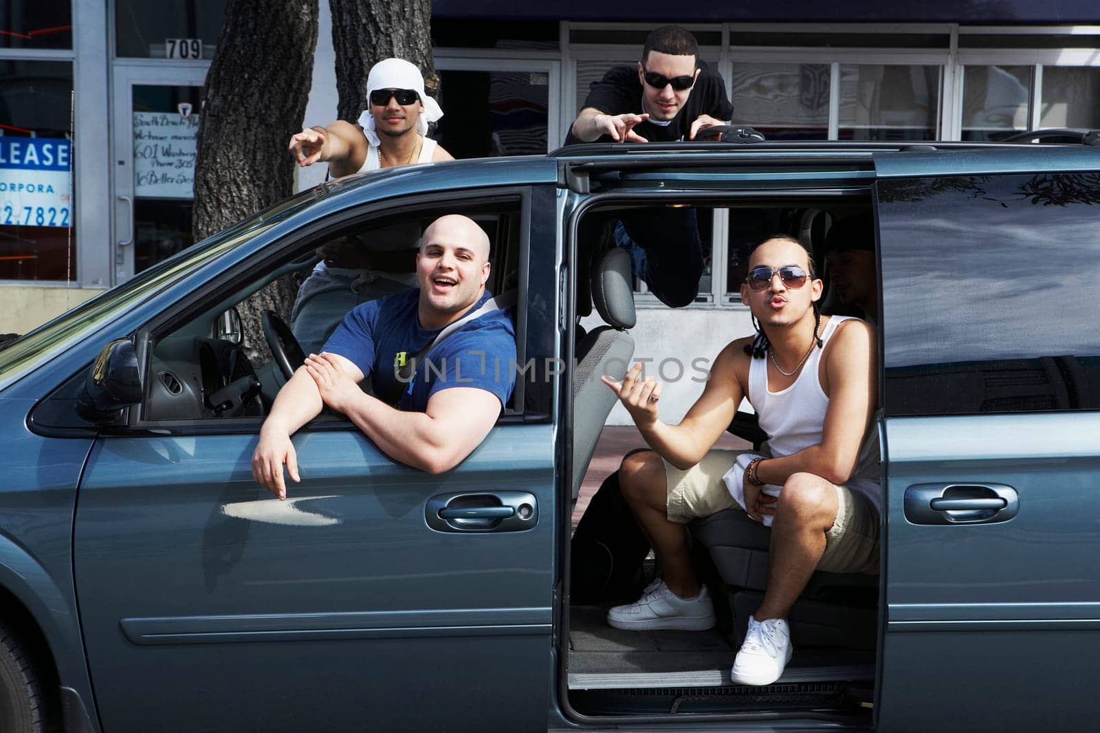 Tourists in a car