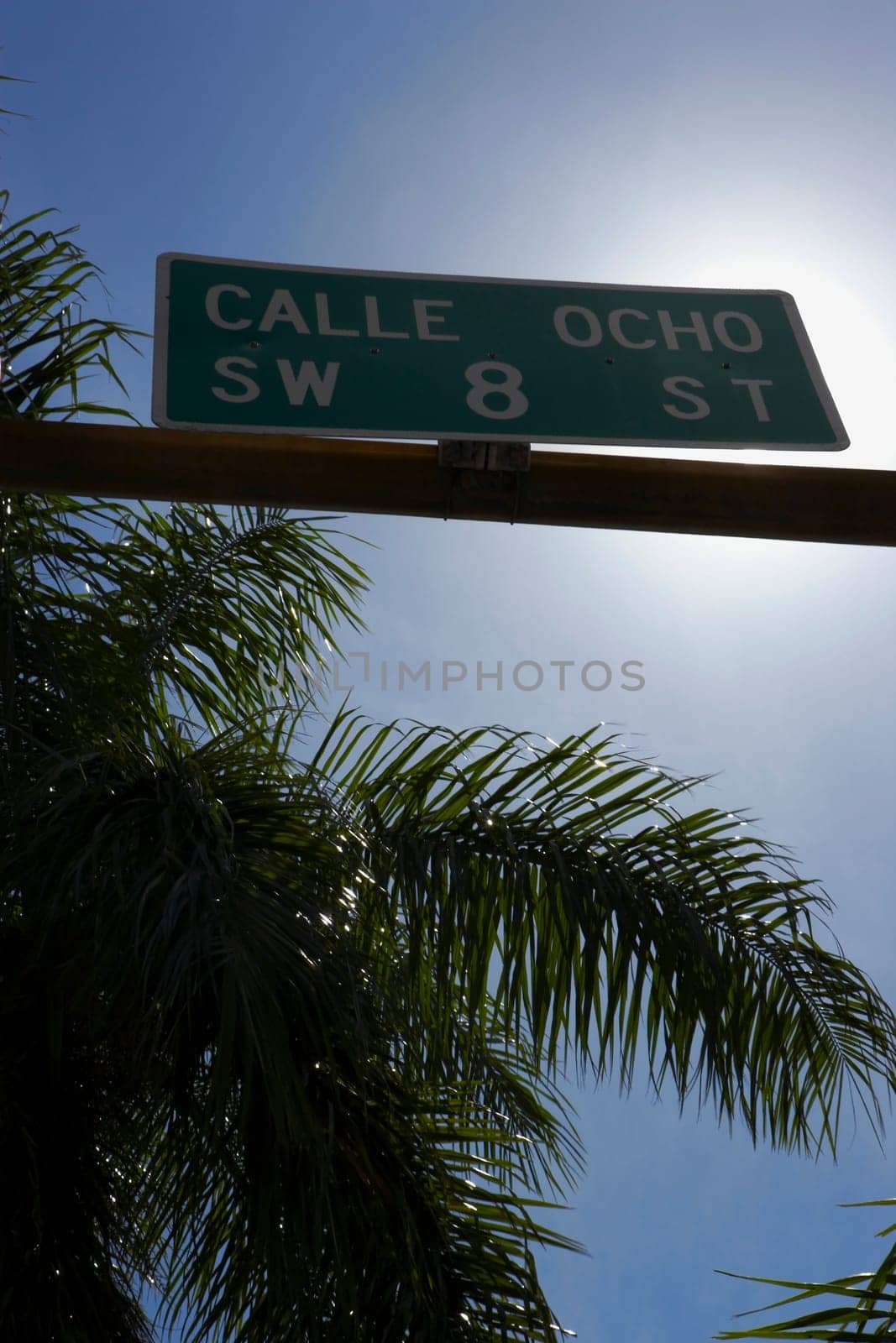Low angle view of an information signboard, Little Havana, Miami, Florida, USA