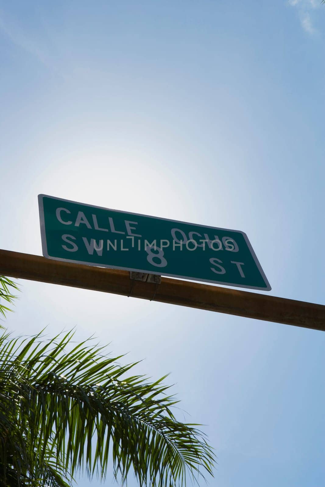 Low angle view of an information signboard, Little Havana, Miami, Florida, USA