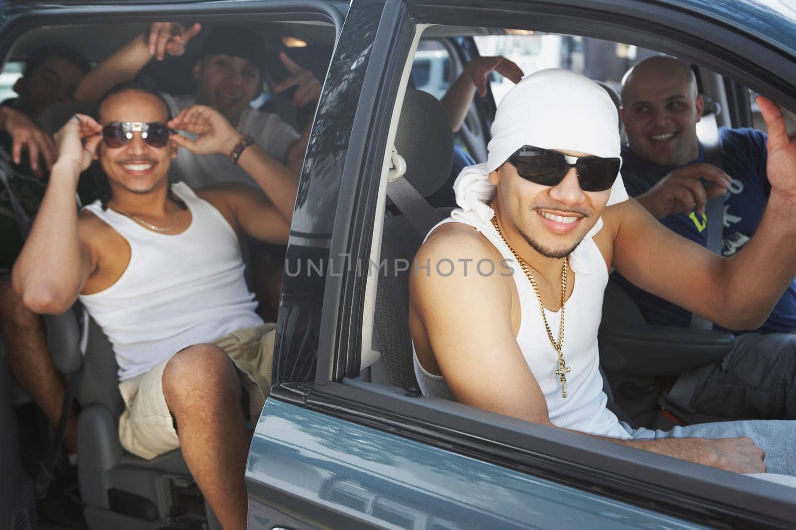 Tourists in a car