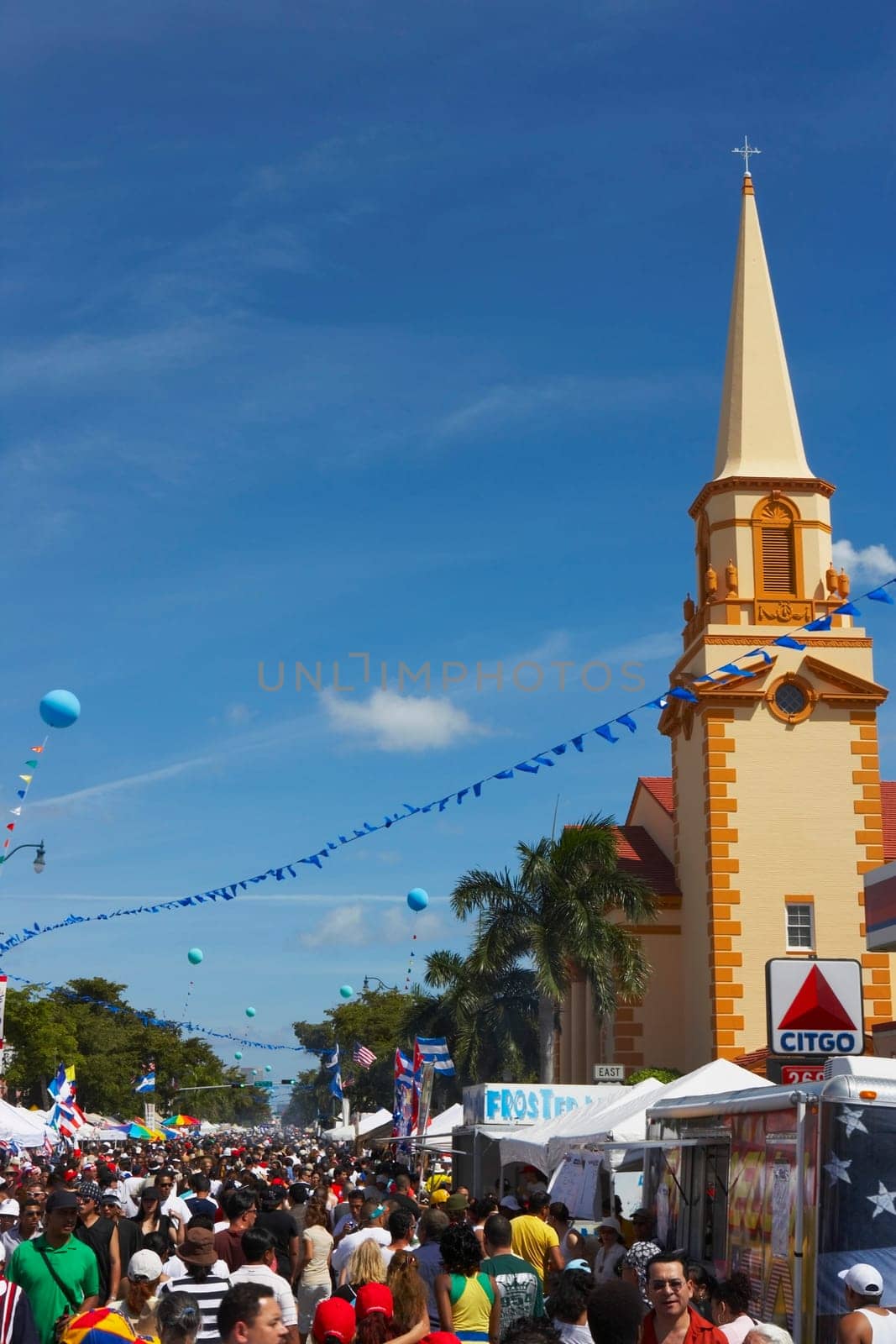 Crowd at a carnival, Little Havana, Miami, Florida, USA