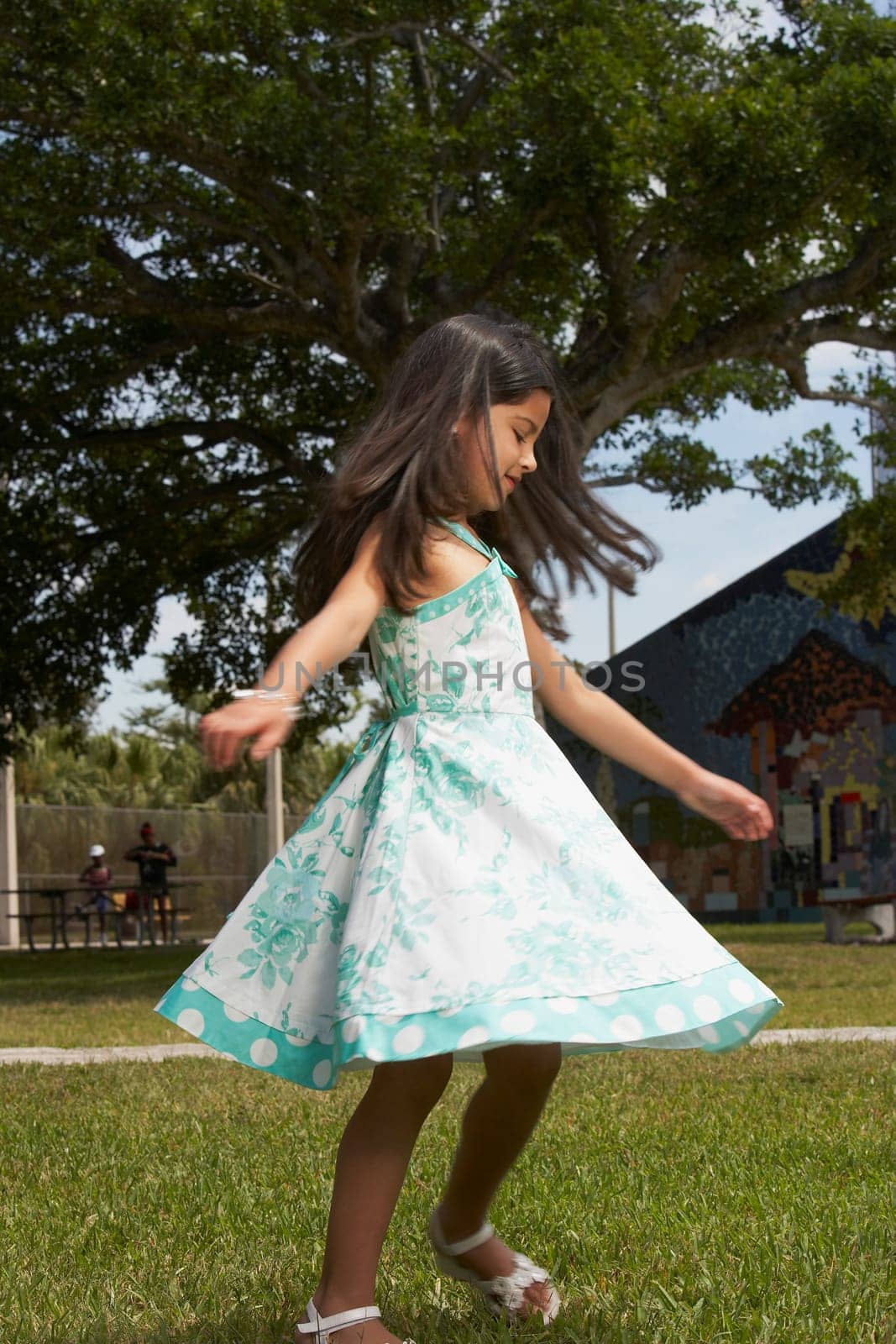 Girl dancing in a park