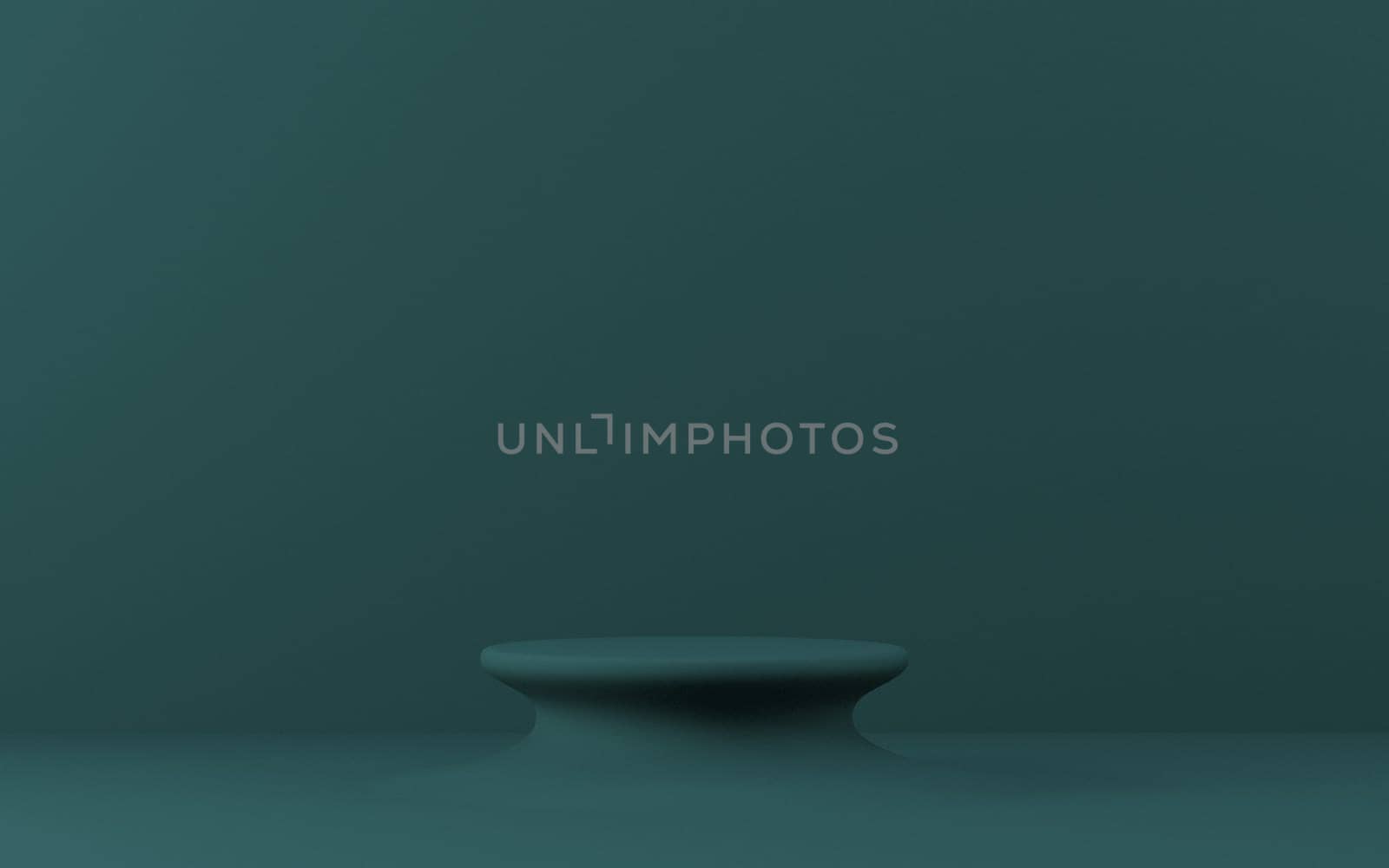 Mock up podium for product presentation 3D render illustration on green background