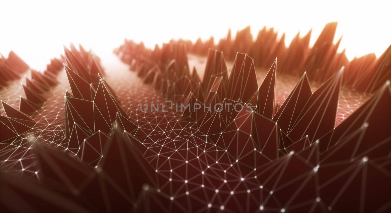 Colorful abstract image with organic shape. Conceptual image of a valley or a geographical accident.