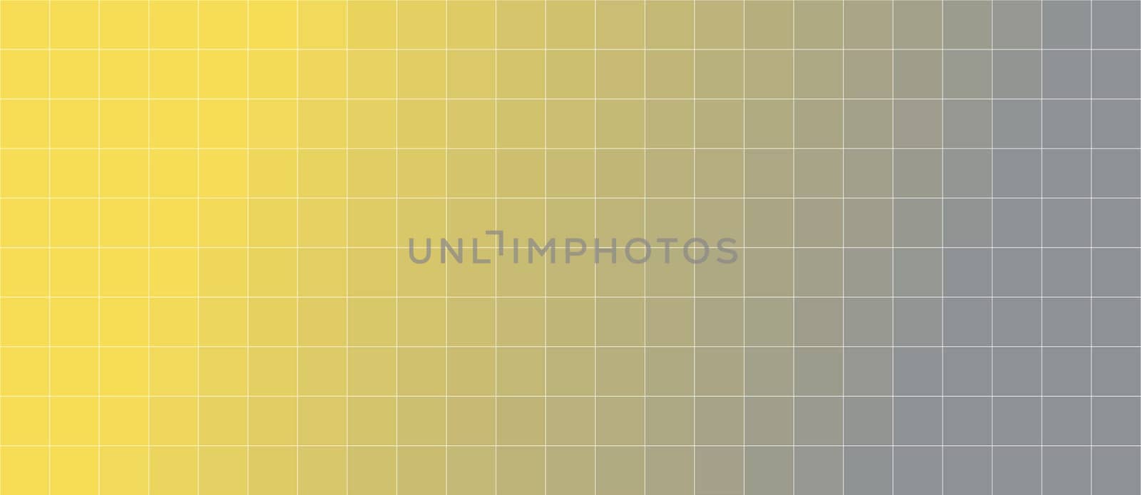 Square pattern with illuminating yellow to ultimate gray gradient, abstract background illustration
