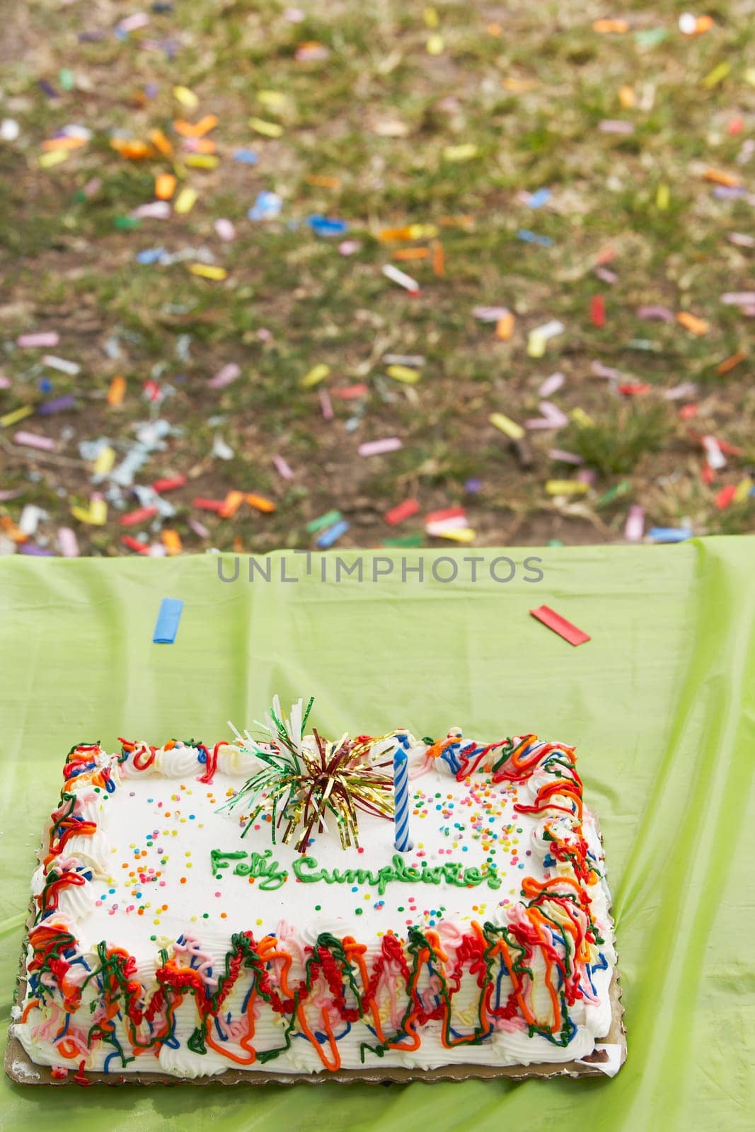 Close-up of a birthday cake on a table