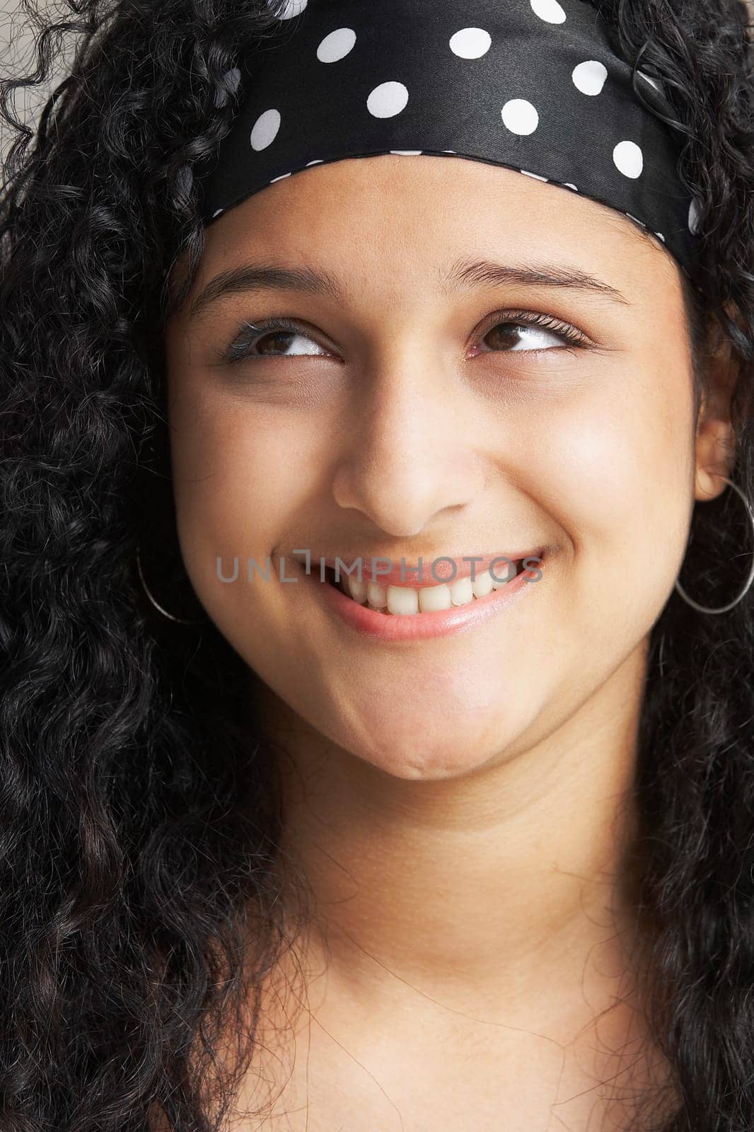 Close-up of a teenage girl smiling