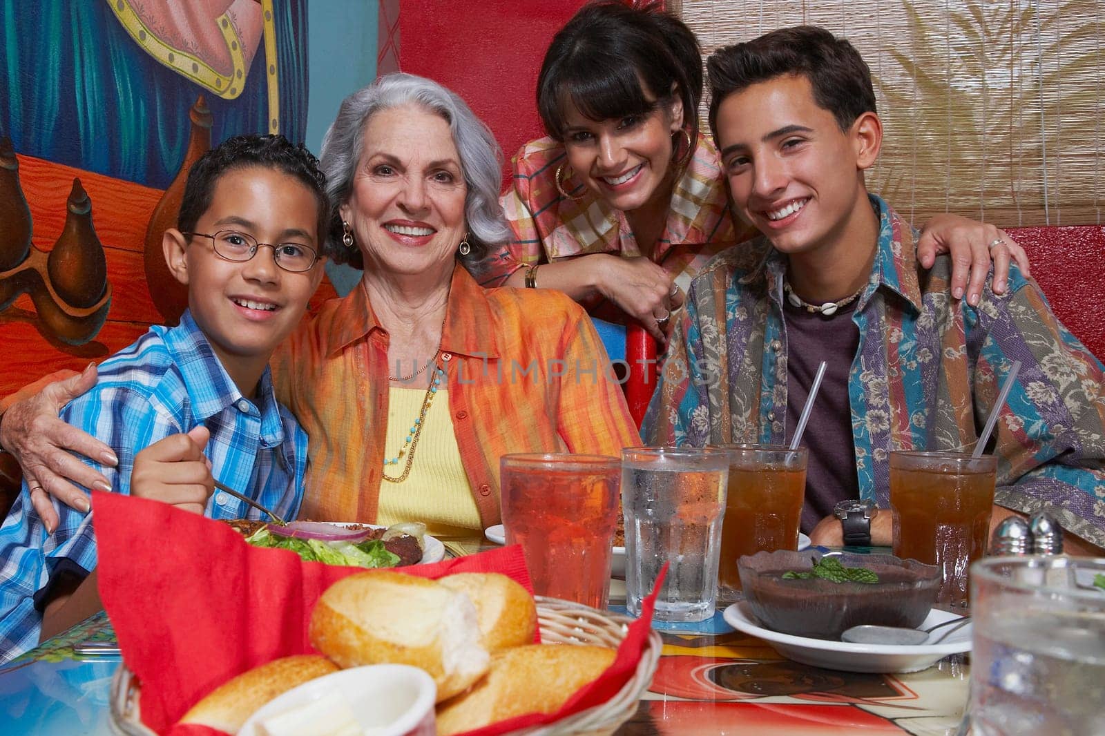 Family in a restaurant