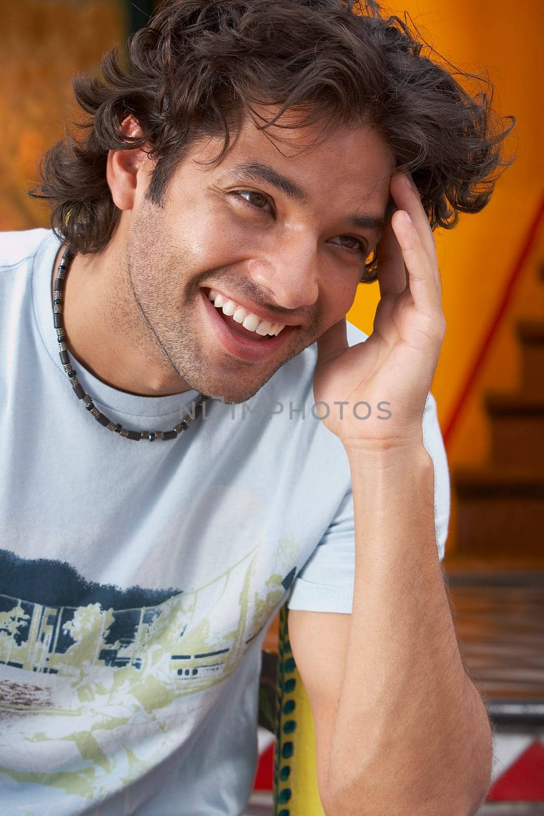 Close-up of a young man smiling