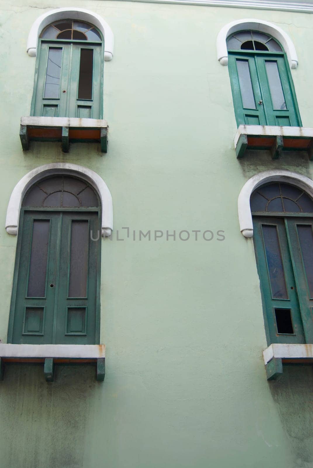 Closed windows of a building