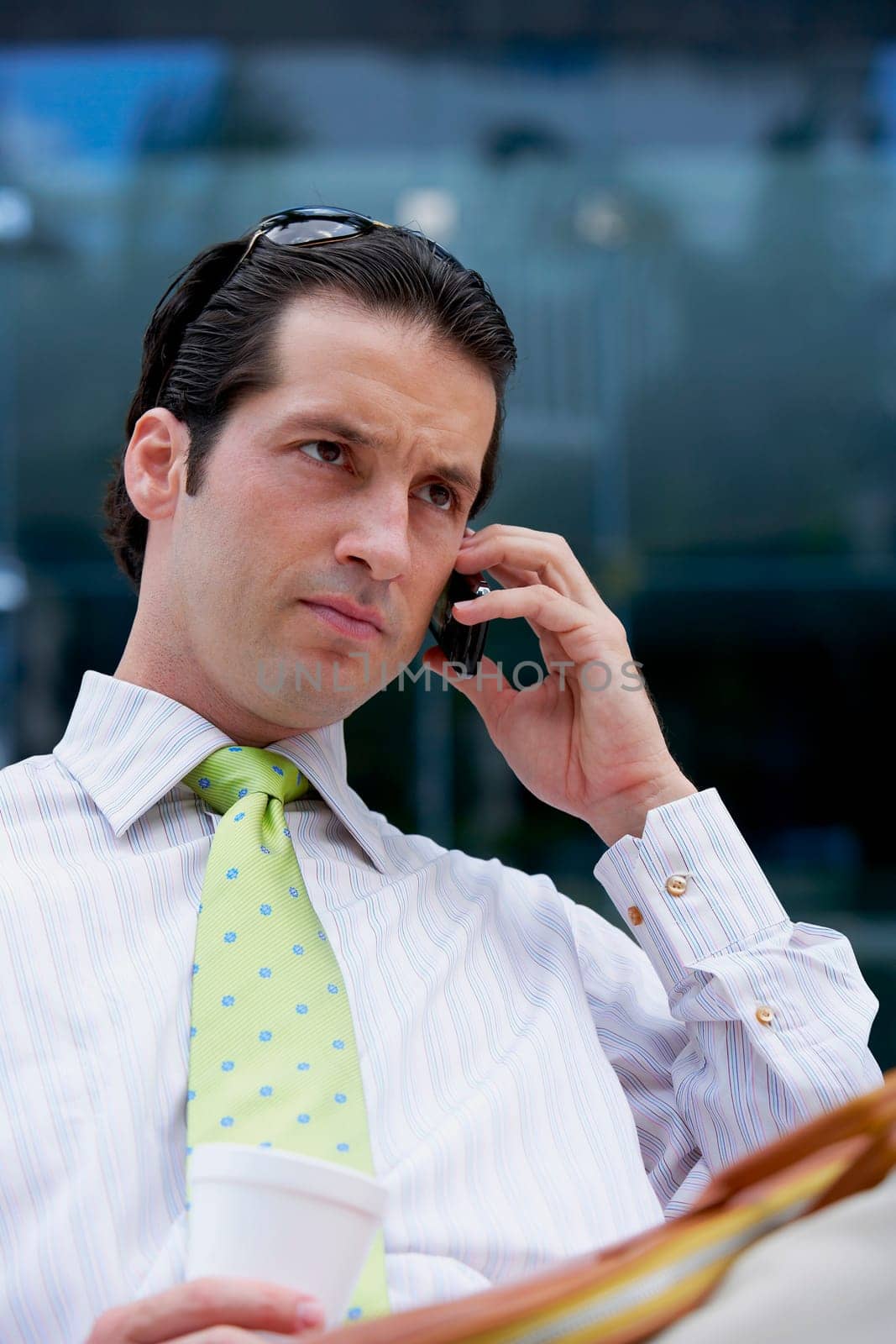 Businessman talking on a mobile phone