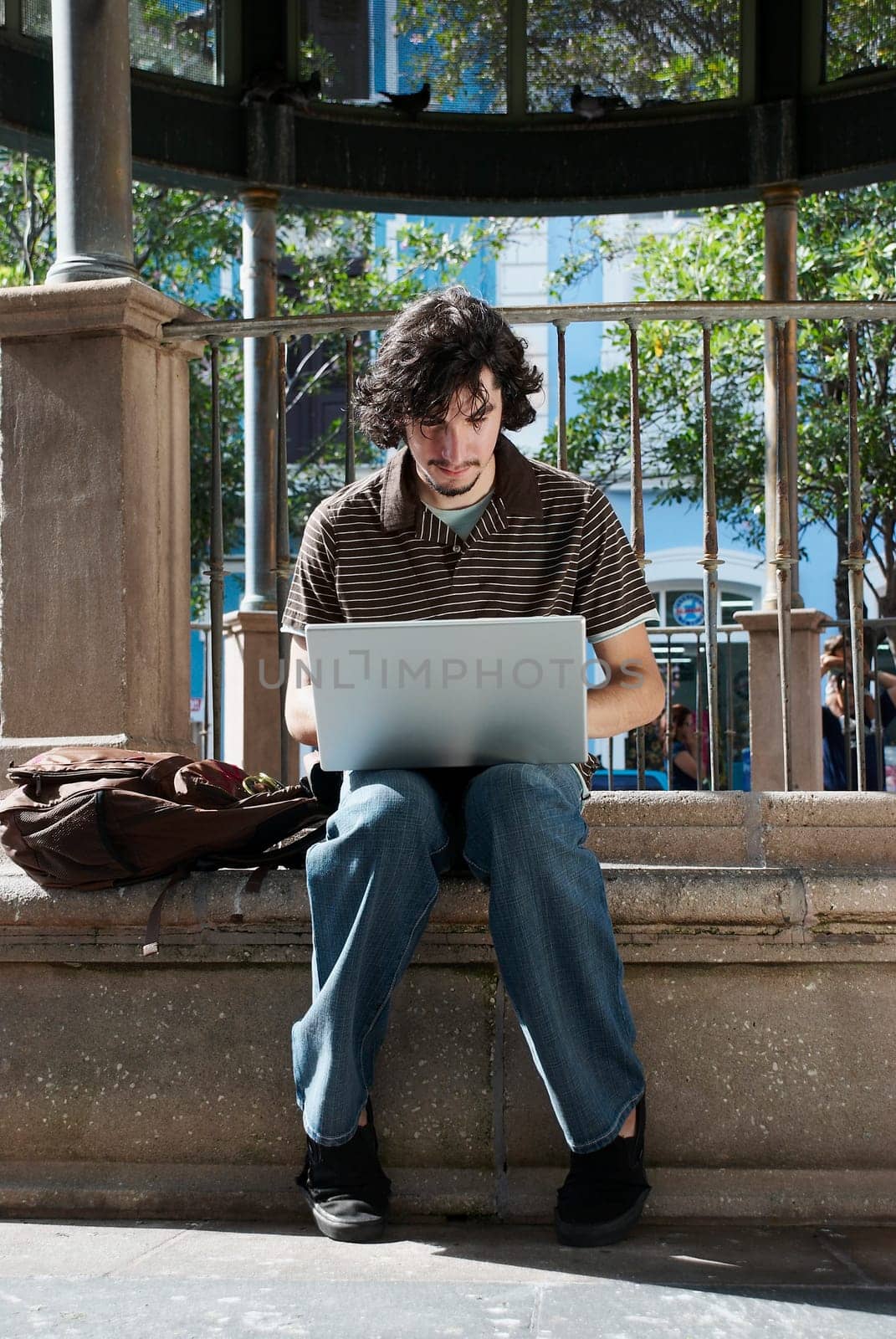 Young man using a laptop