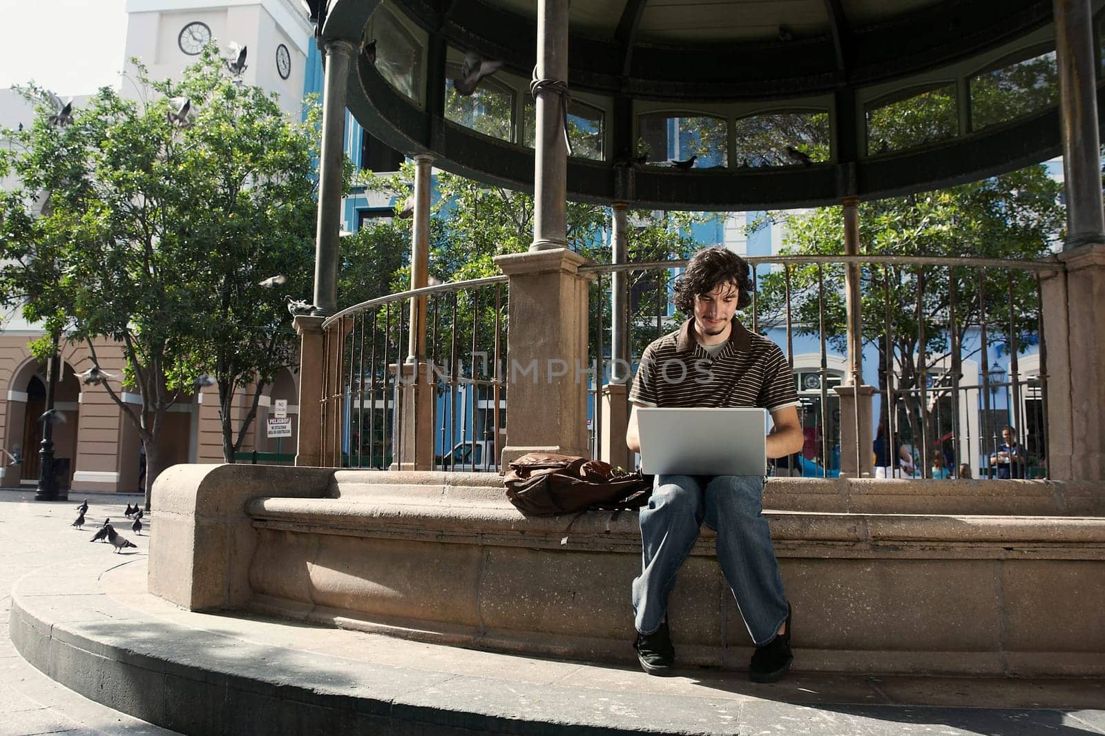 Young man using a laptop