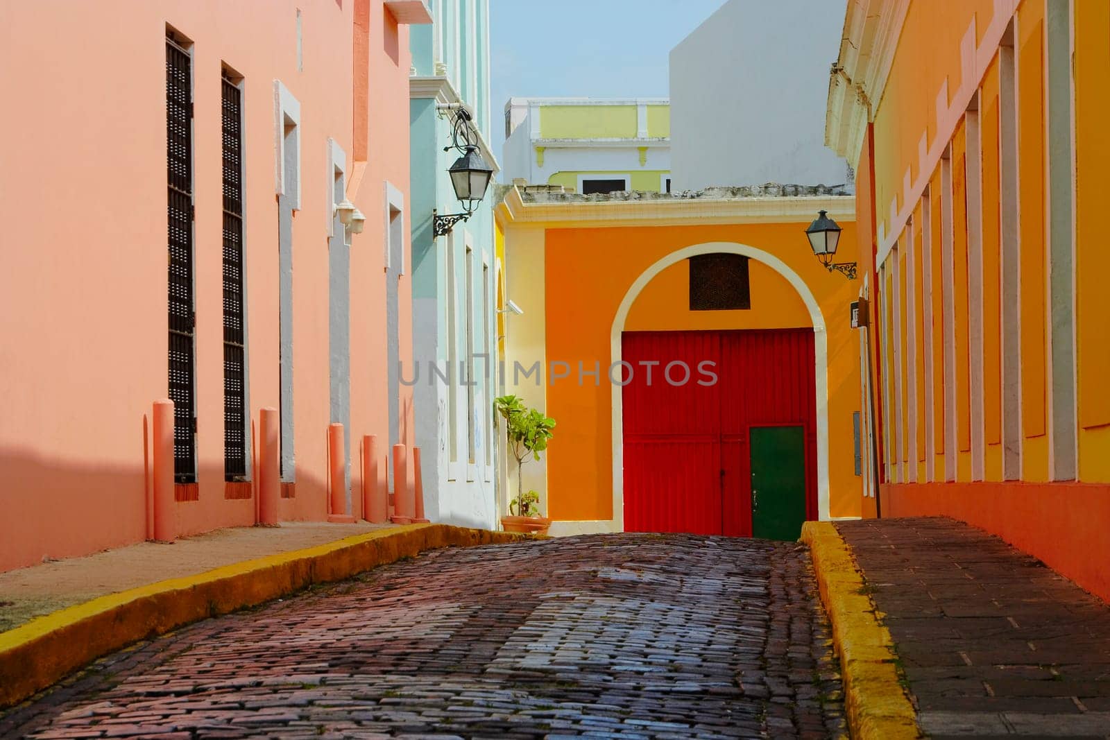 Buildings along a street, Old San Juan, San Juan, Puerto Rico