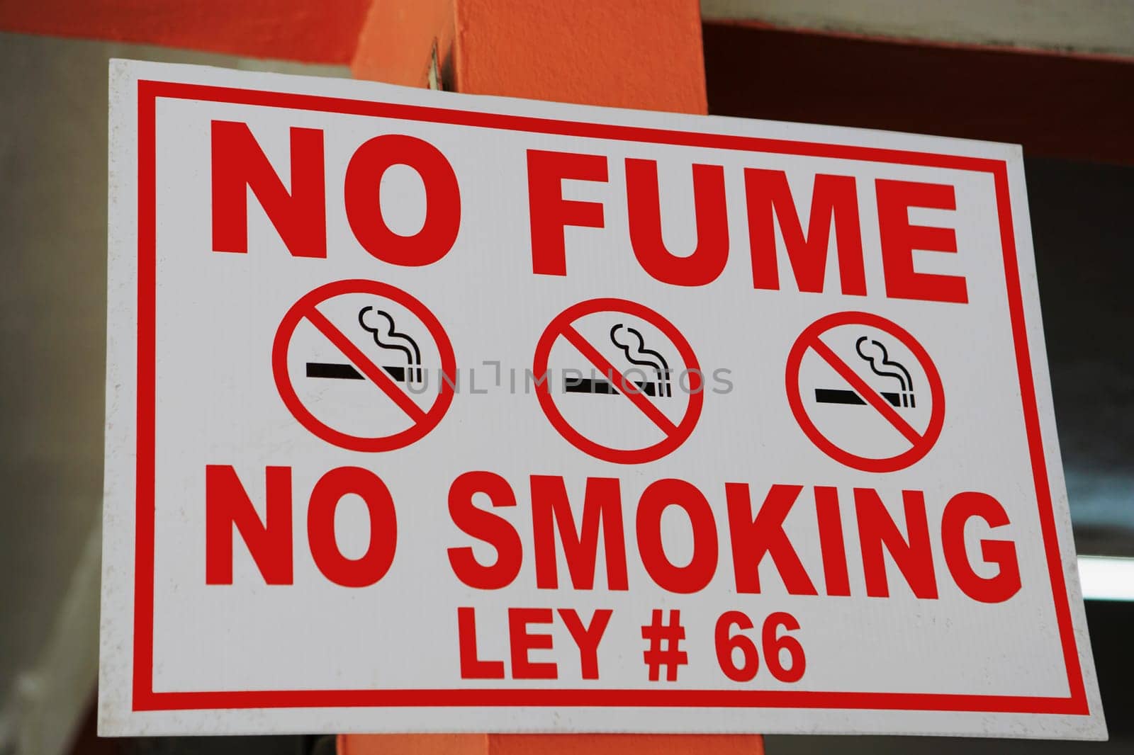 Close-up of a No Smoking signboard