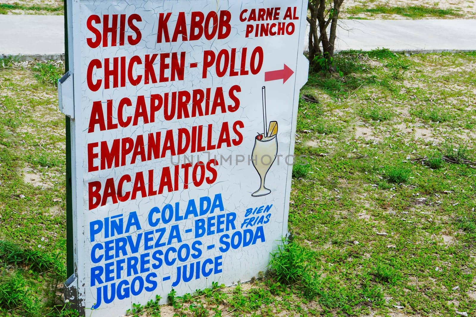 Information board on the beach, Luquillo Beach, Puerto Rico