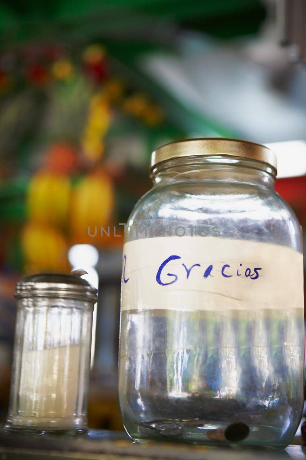 Close-up of two glass jars