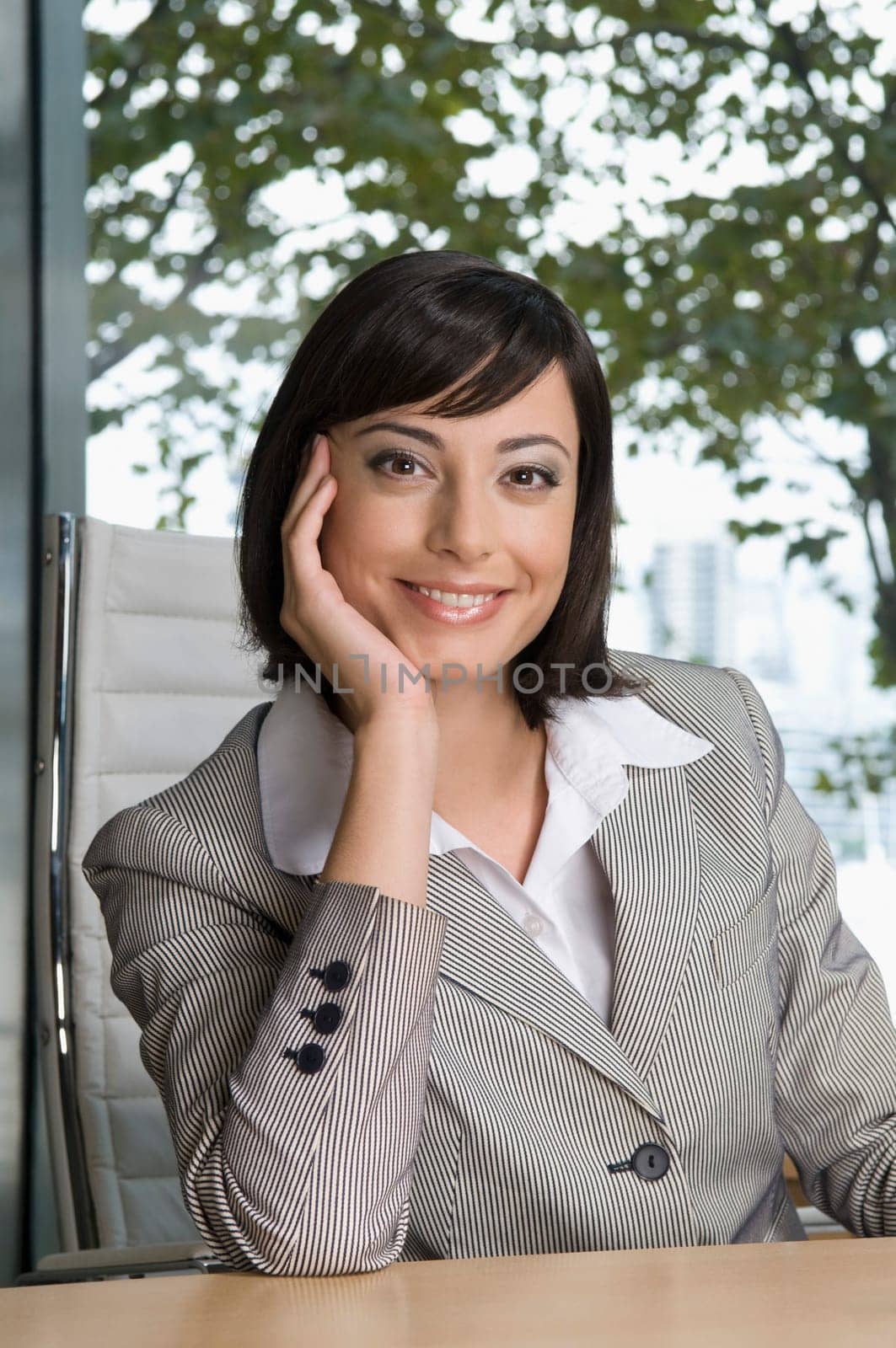 Portrait of a businesswoman smiling in an office