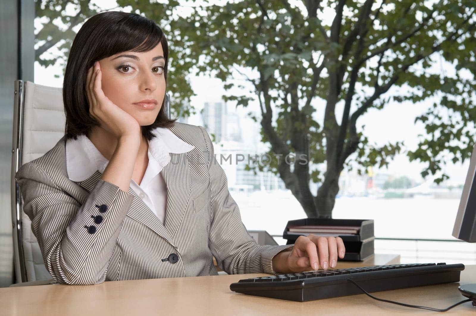 Portrait of a businesswoman working in an office