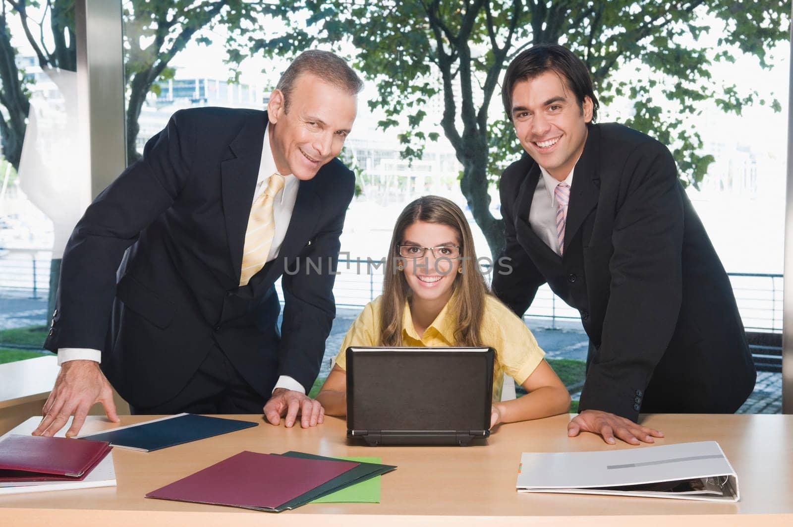 business executives working in an office