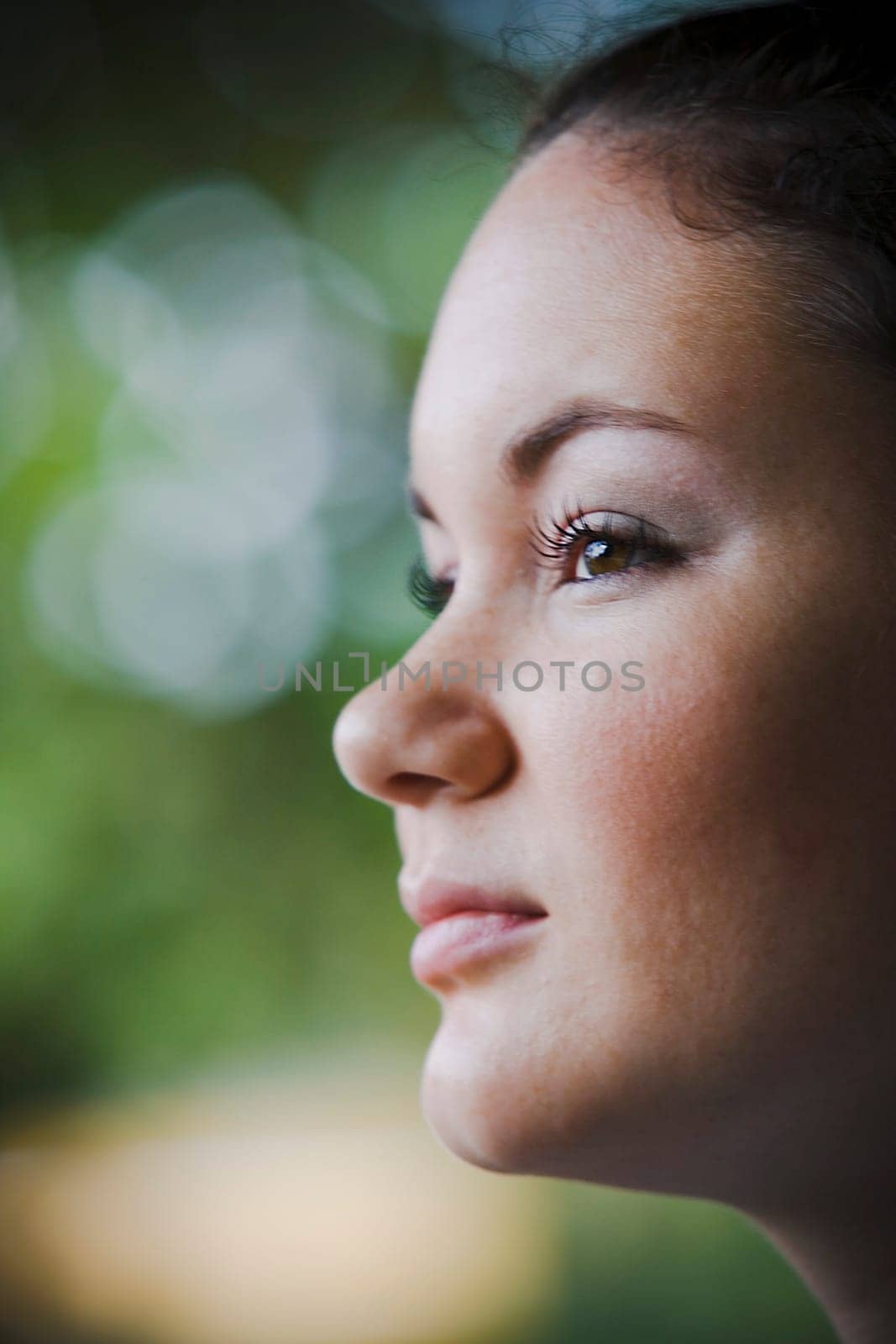 Portrait of content young woman.