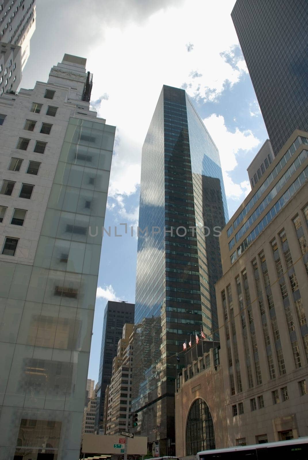 Low angle view of skyscrapers in a city