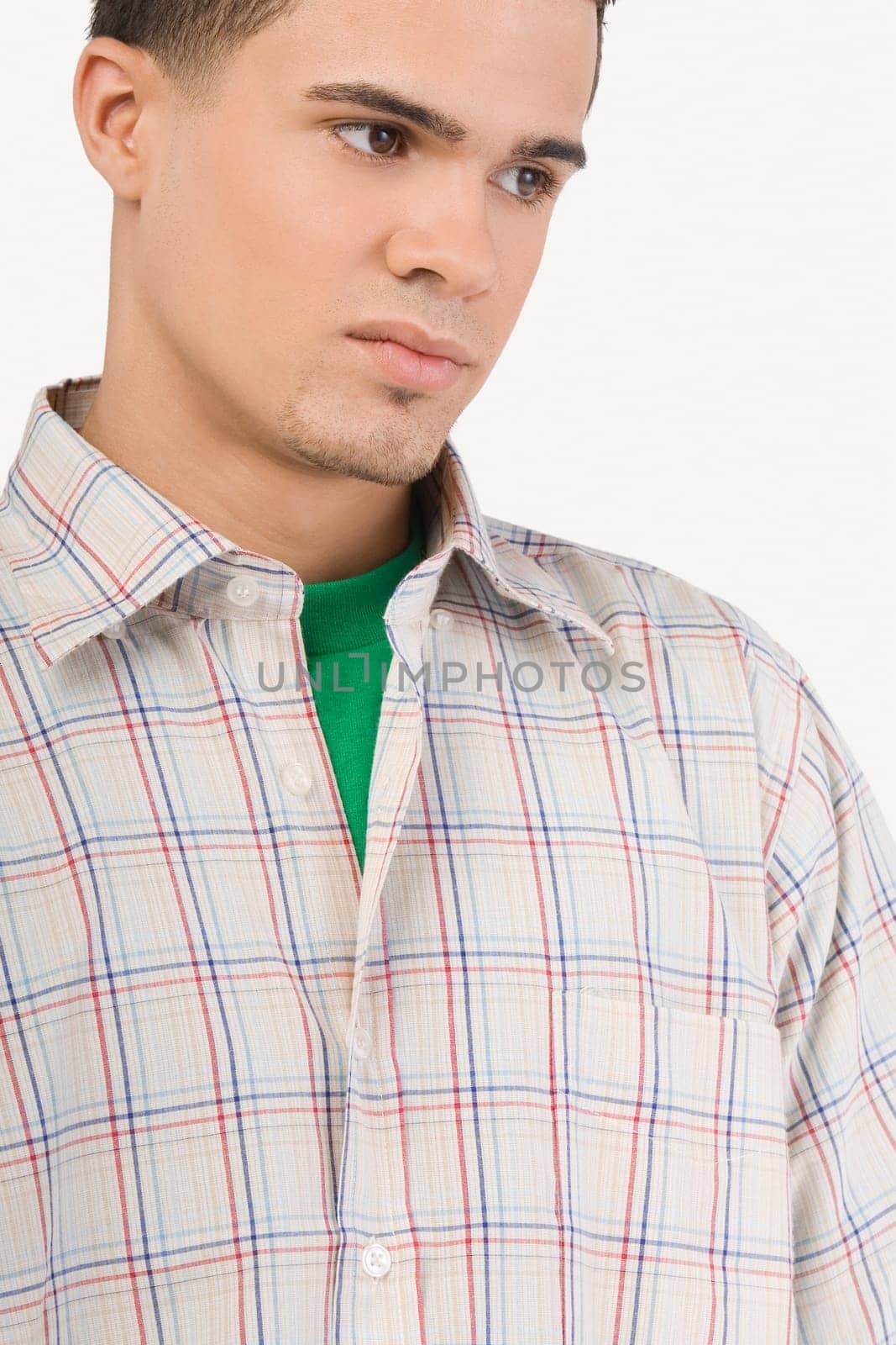 Close-up of a young man thinking