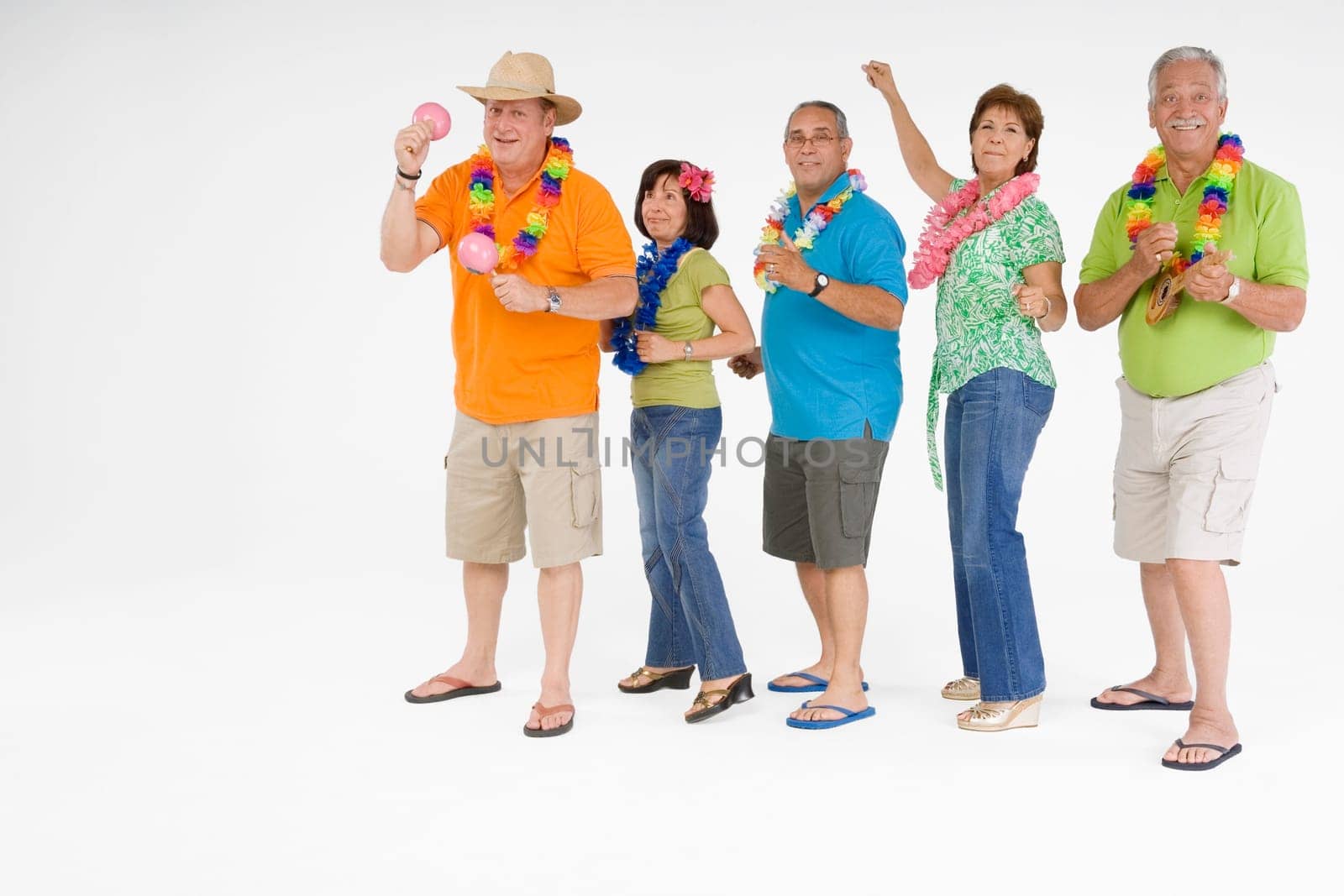 Five people dancing together