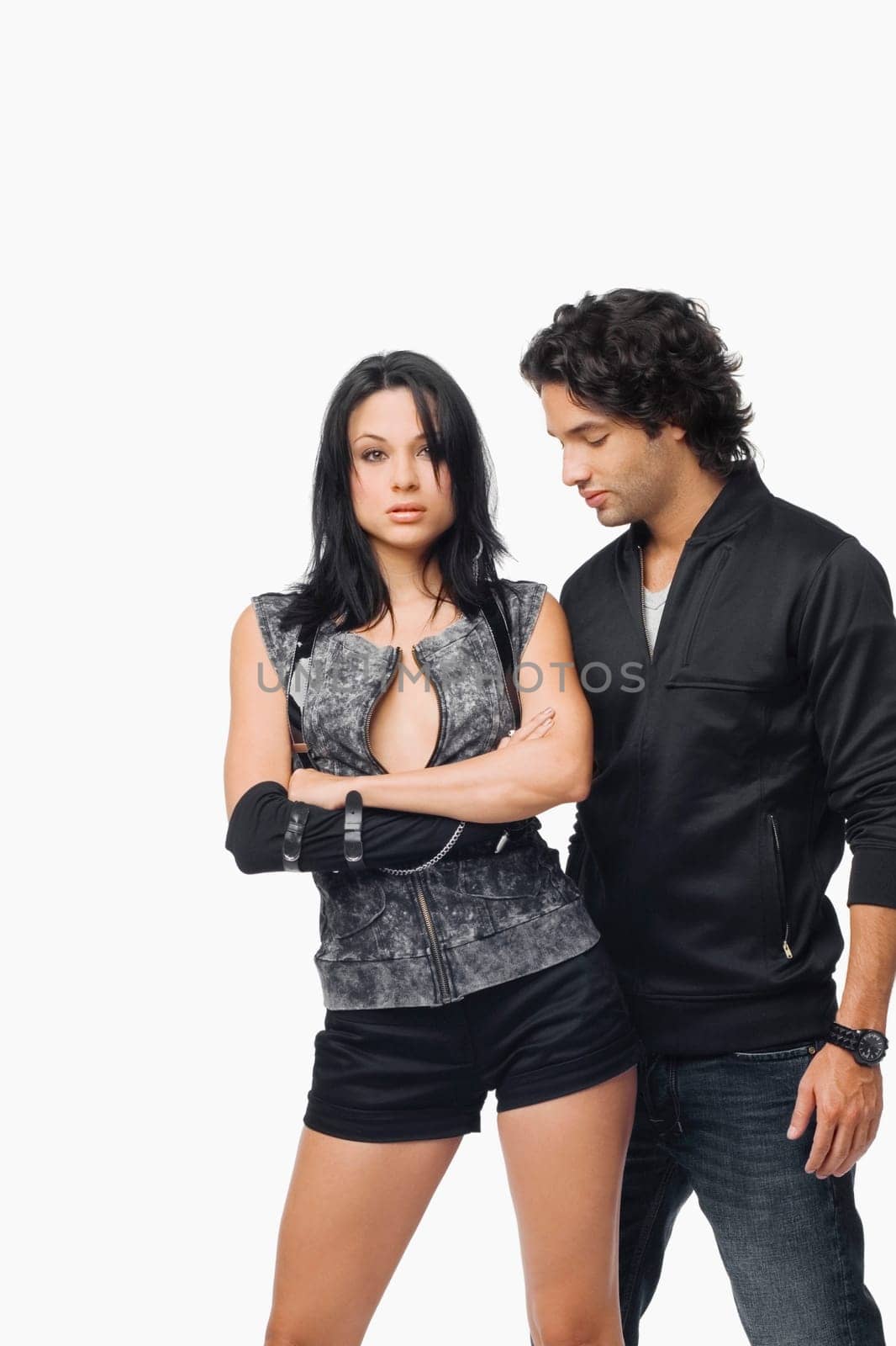 Young man looking at a young woman