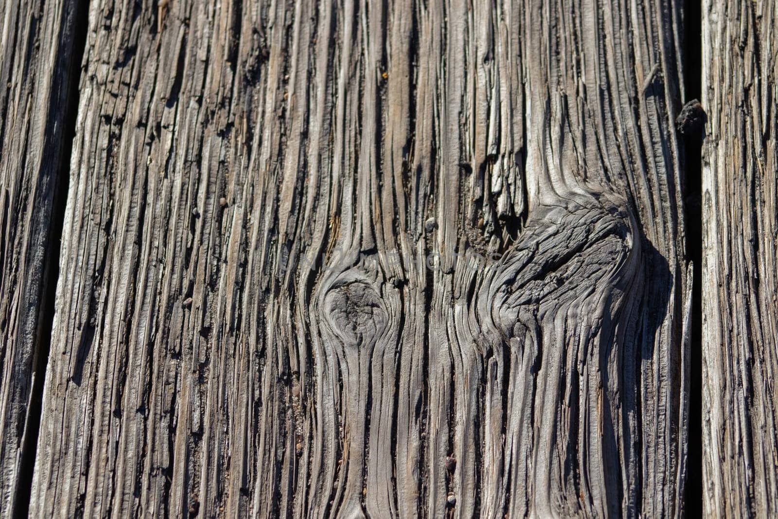 Wood Grain background close up of bridge planks . High quality photo